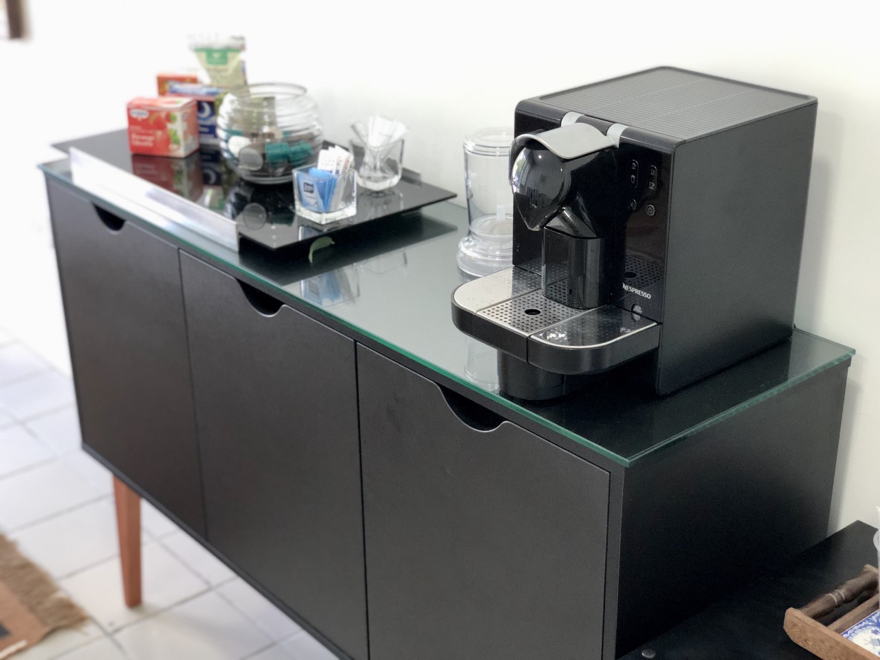 Detalhe acolhedor do consultório